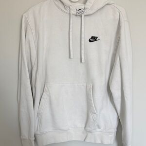 Nike White Crewneck Hoodie with Black Swoosh